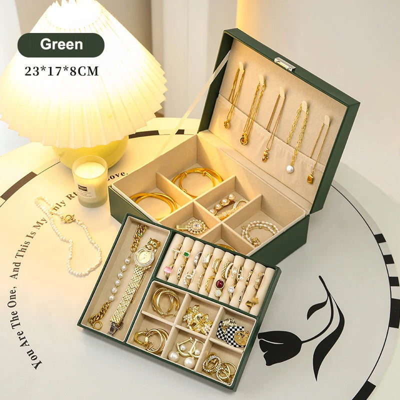 DELESYS New Large-Capacity High-End 6 Layer Jewelry Box For Storing Necklaces Watches Accessories Multi-Functional Jewelry Box