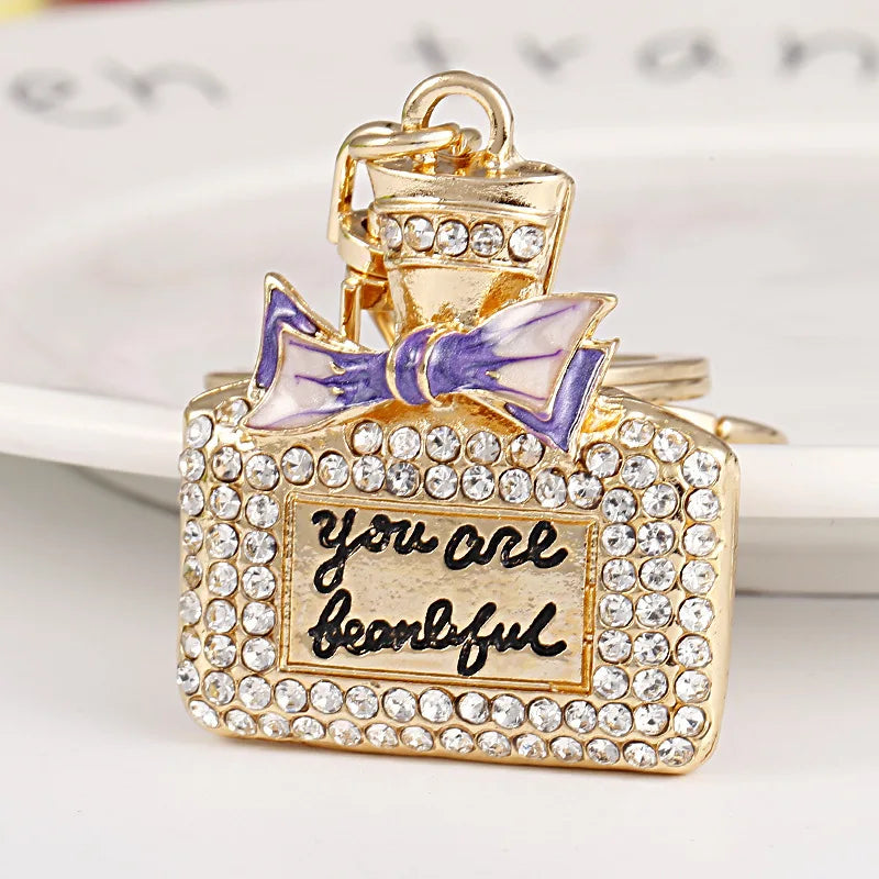 Luxury CC Eiffel Tower Car Key Chains Women Bag Handbag Pendants Plush Keychain Gift Jewelry