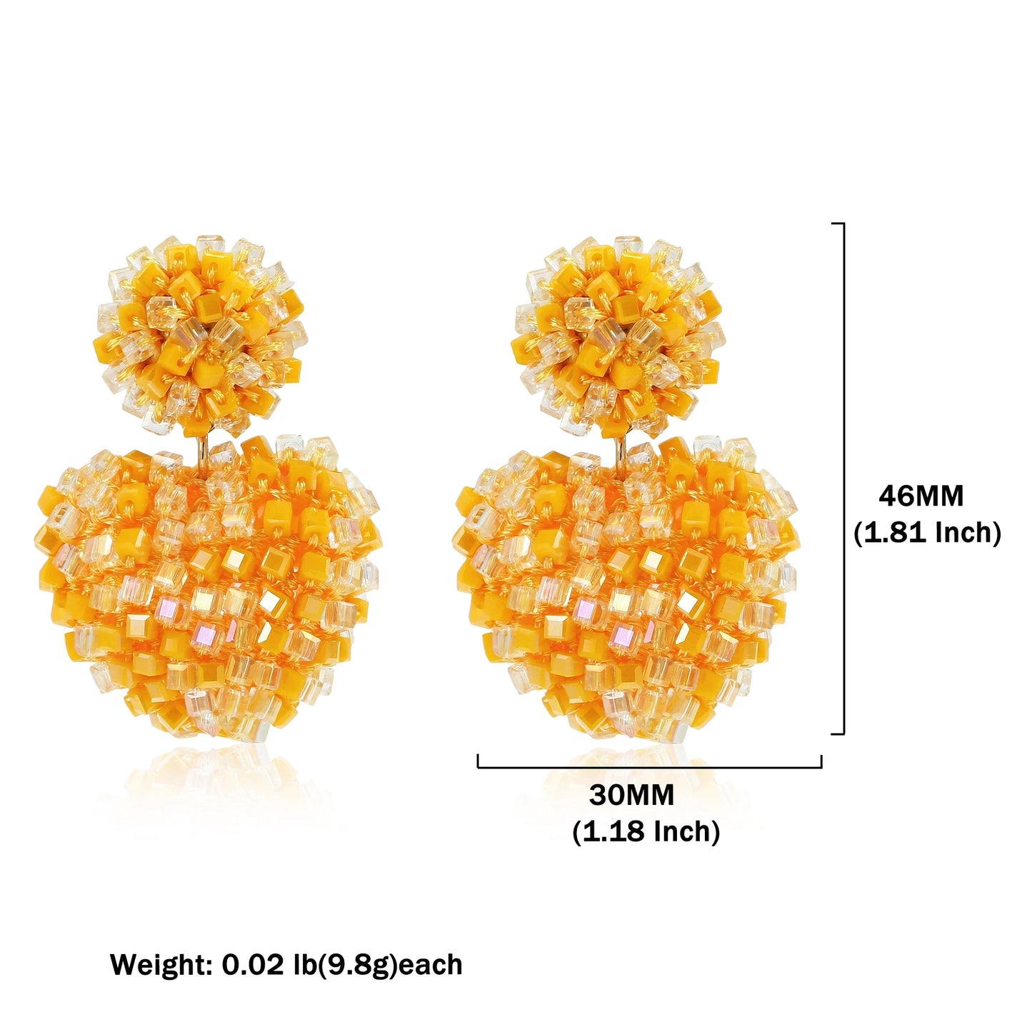 Badu Heart Shape Drop Earrings For Women Handmade Colorful Crystal Beads Big Statement Earrings Summer Party Jewelry Gifts