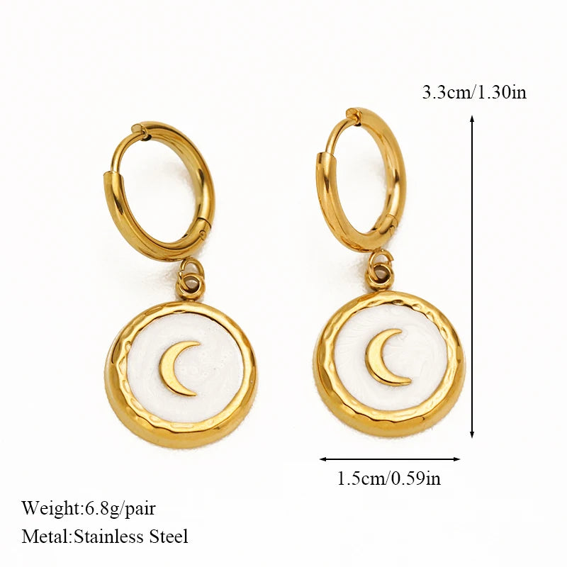 EILIECK 316L Stainless Steel Irregular Heart-shaped Dangle Earrings For Women Stylish Fashion Waterproof Ear Jewelry Lady Gift