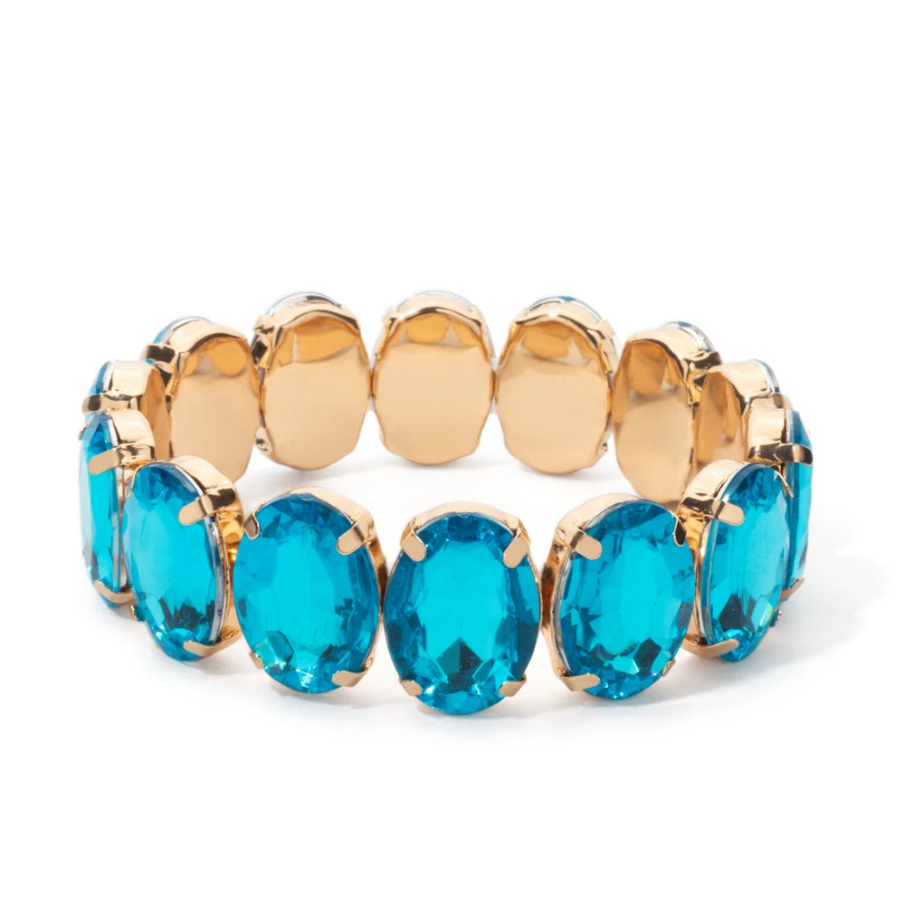 BEUTIFOR New Arrival 18mm Colorful Rhinestone Drop Bracelet for Women Gold Color Copper Prong Setting Crystal Jewelry