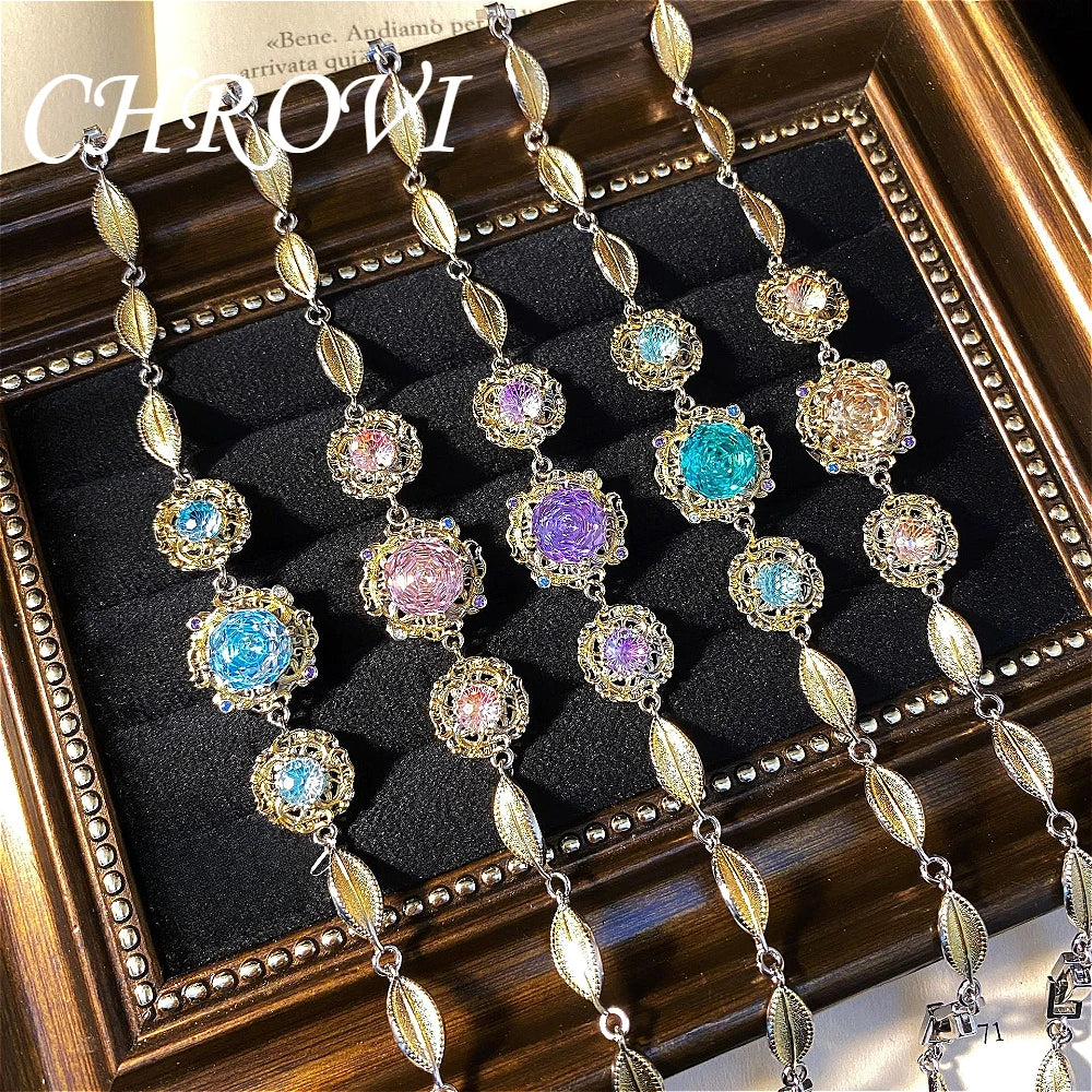 Luxury-Style 925 Sterling Silver Octagonal Millennium Rose Beaded Hand Chain for Women - Fashionable and Versatile Accessory