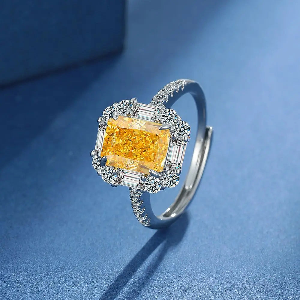 New 925 Sterling Silver Zircon Ring Luxury Shines Simplicity Fashion Exquisite For women Wedding Engagement plated 18k Jewelry
