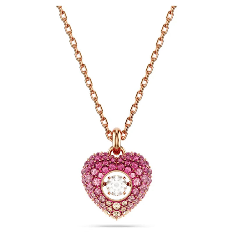 2026 New High-Quality Sparkling Crystal Seashell Seahorse Heart Cross Feather Elegant Necklace Collarbone Chain Valentine's Day