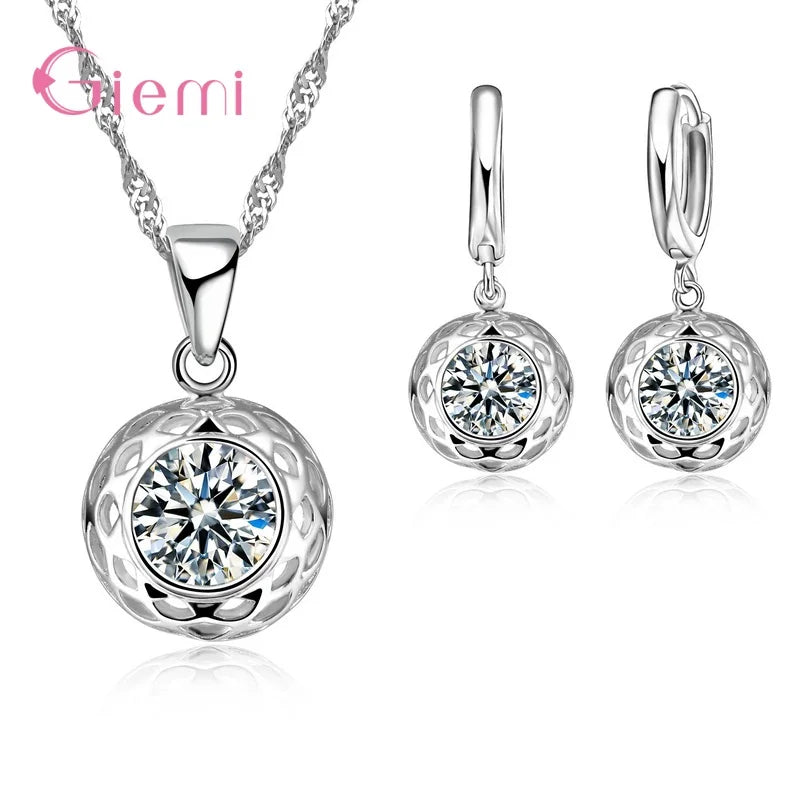 925 Silver Needle Jewelry Sets for Women Girls 34 Models Option Austrian Crystal Rhinestone Pearl Pendant Necklace Earrings