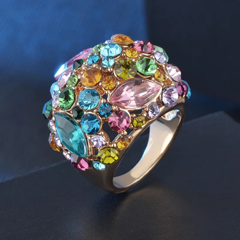 Luxury Jewelry Design Vintage Rings for Women Aesthetic Wedding Ring Fashion Accessories Couple Ring Crystal Jewelry