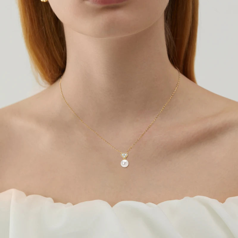 OXTAO Real 925 Silver Necklace Natural Freshwater Pearl Pendant for Women Clavicle Chain Necklace Fine Jewelry Gift wholesale