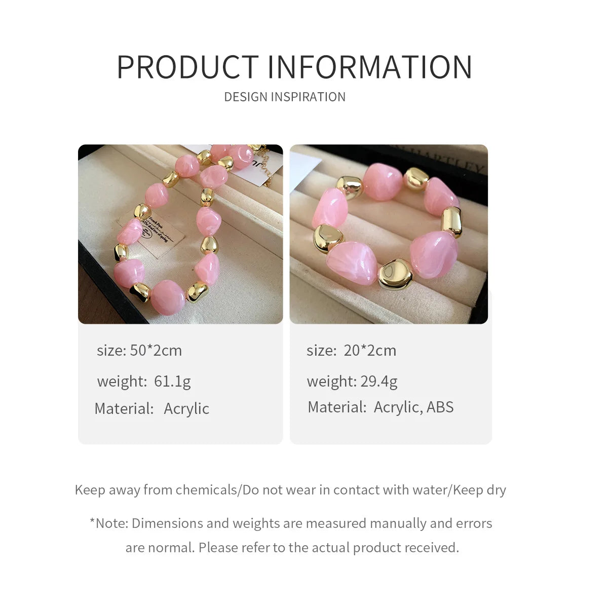 Acrylic Irregular Square Round Beaded Bracelets for Women Multicolor Bohemia Geometric Handmade Bangles Couple Jewelry Travel C