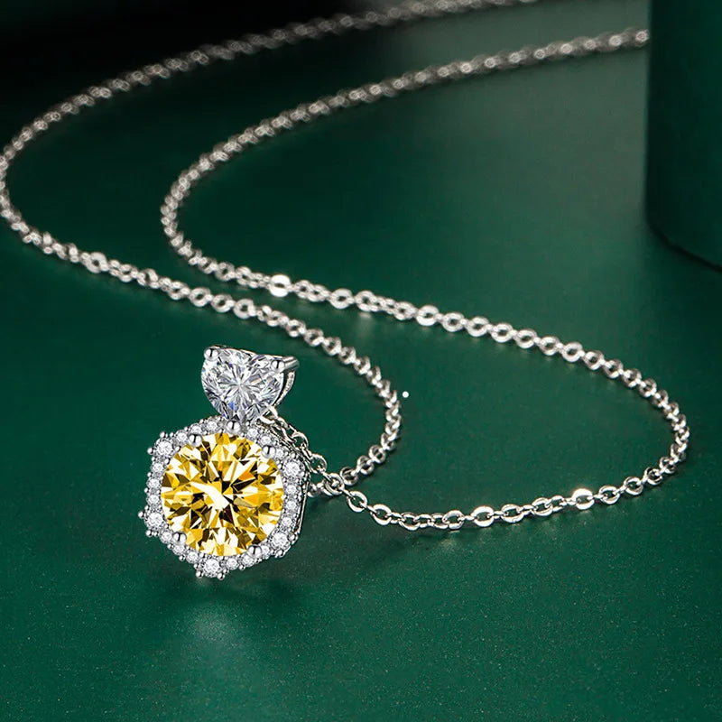 Nice 5A Zircon Necklace Pendant 925 Sterling Silver For Women Wedding Engagement Jewelry Plated 18K white gold Necklaces party