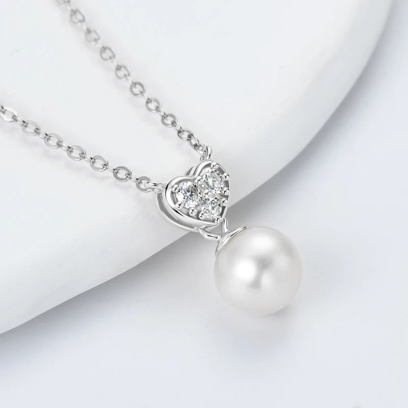 OXTAO Real 925 Silver Necklace Natural Freshwater Pearl Pendant for Women Clavicle Chain Necklace Fine Jewelry Gift wholesale