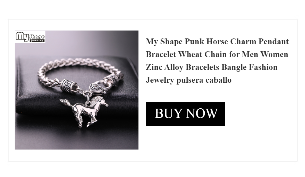 My Shape Punk Horse Charm Pendant Bracelet Wheat Chain for Men Women Zinc Alloy Bracelets Bangle Horse Jewelry bracelet cheval