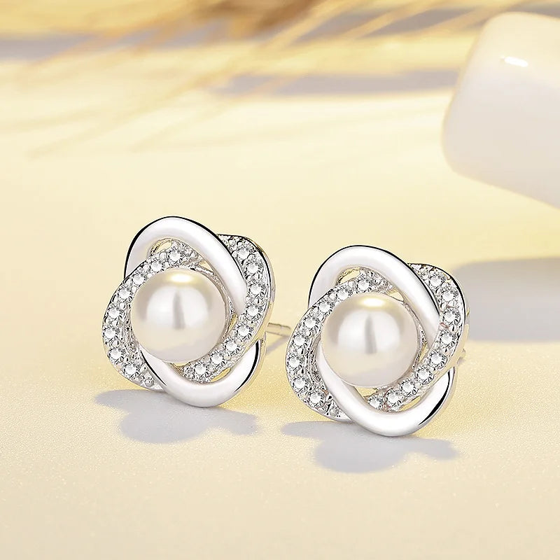 New 925 Sterling Silver Earrings High quality sparkle Zircon for Women Fashion Jewelry Wedding Engagement Party Gifts