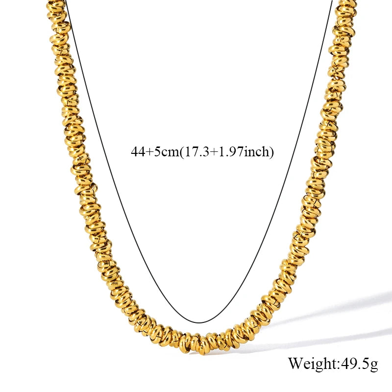 EILIECK 316L Stainless Steel Metal 8mm Chunky Chain Necklace For Women Trendy 18K Gold Plated Neck Chain Waterproof Jewelry Gift