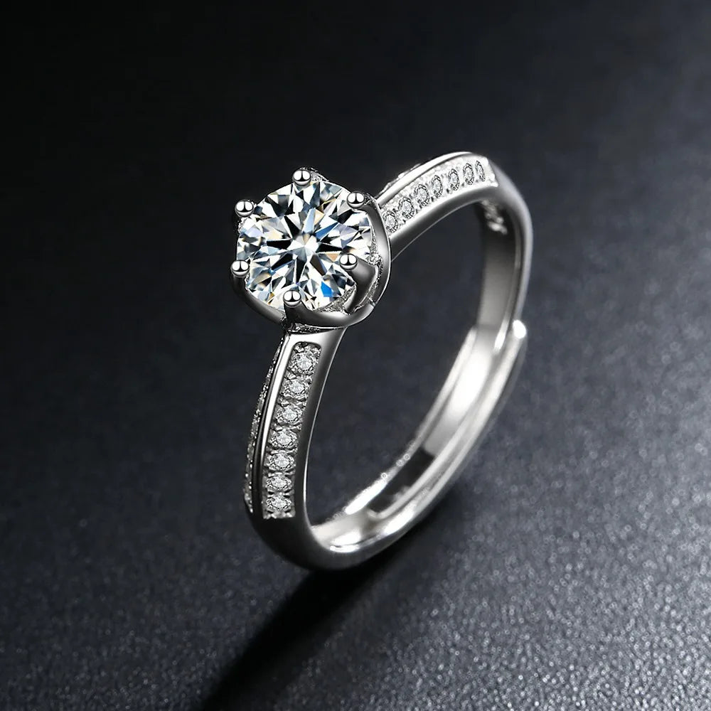 New 925 Sterling Silver 6A Zircon Ring Luxury Shines Simplicity Fashion Exquisite For women Wedding Engagement Jewelry