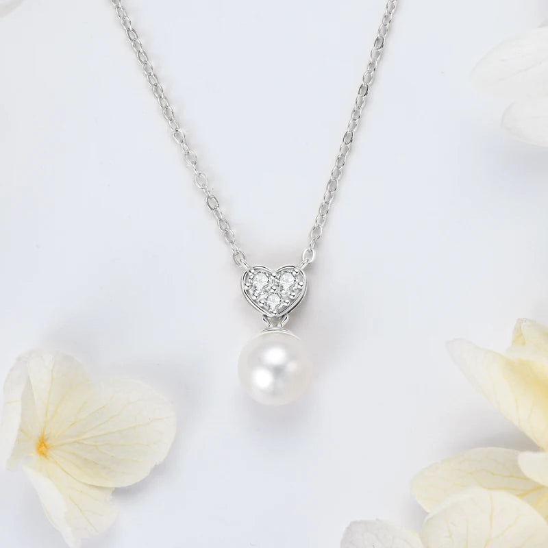 OXTAO Real 925 Silver Necklace Natural Freshwater Pearl Pendant for Women Clavicle Chain Necklace Fine Jewelry Gift wholesale