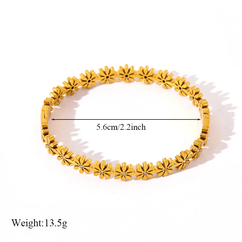 EILIECK 316L Stainless Steel Gold Color Twisted Bangles For Women New Trendy Adjustable Bracelet Waterproof Jewelry Gift Party