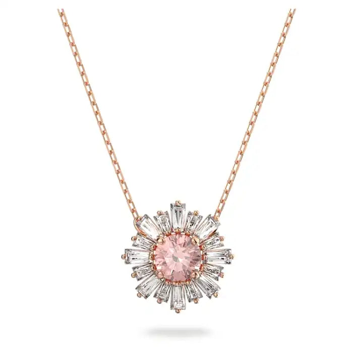 2026 New Trend Original Luxury Crystal Set Charm Yellow Pink Blue Flower Crystal Pendant Fashion Necklace Earring Gift for Women