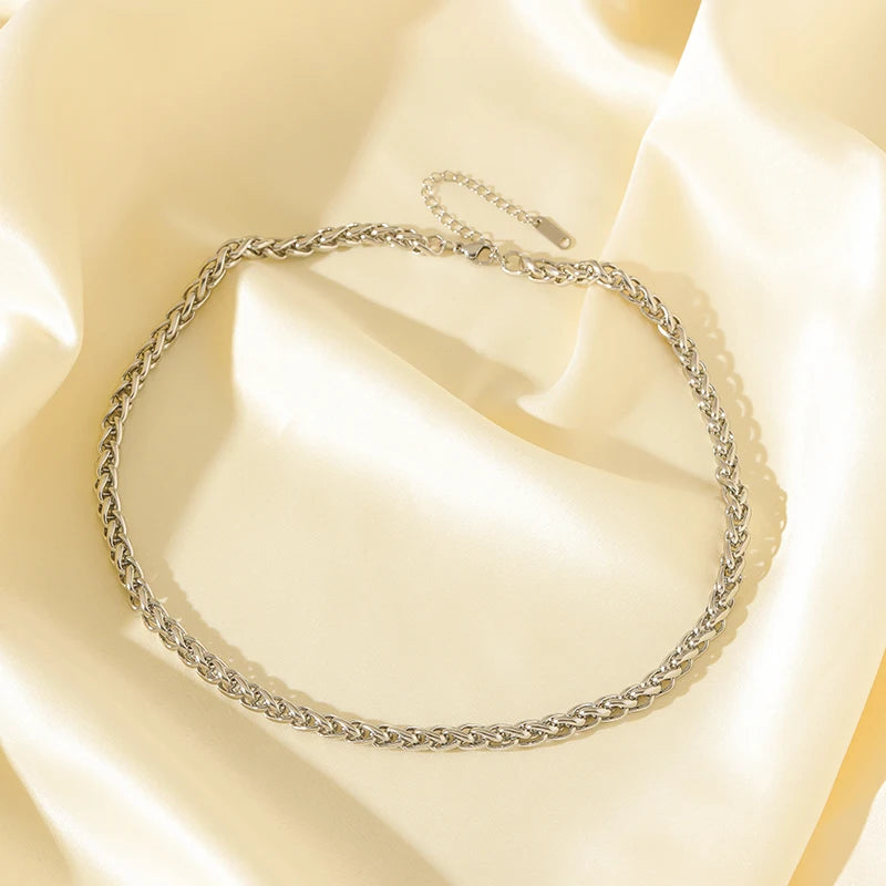 EILIECK 316L Stainless Steel High Quality Chain Collar Necklace For Women Silver Color Neck Chain Trendy Fashion Jewelry Bijoux