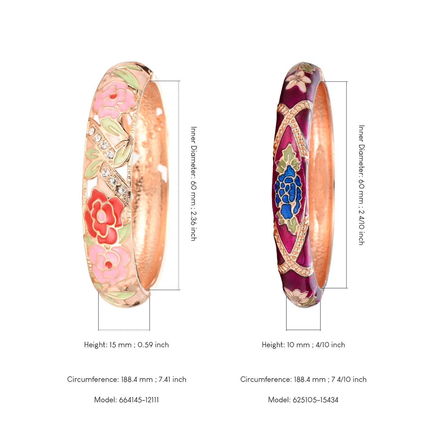 Cloisonne Bangle For Women Double Enamel Bangle Set Nude Purple Bracelet On Hand Women's Jewelry Accessories Indian Style Trendy
