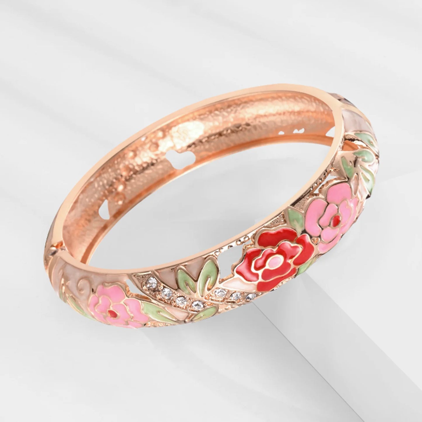 Cloisonne Bangle For Women Double Enamel Bangle Set Nude Purple Bracelet On Hand Women's Jewelry Accessories Indian Style Trendy
