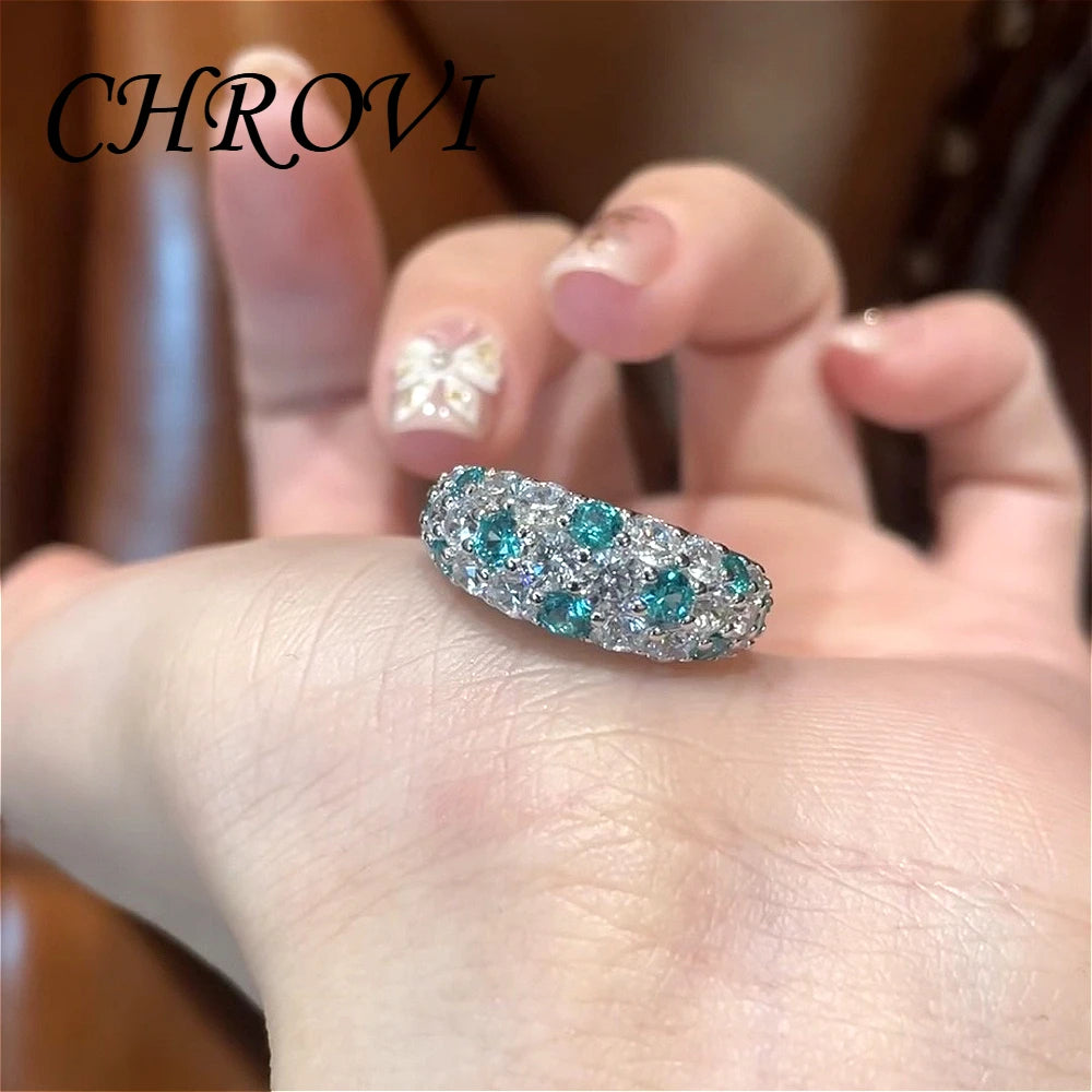 Retro 925 Sterling Silver Botanical Mint Color Ring, Colorful Frosted Pastry, Full Diamond Set Pink sapphire Ring, Women's Acces