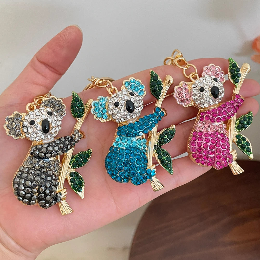 2025 NEW Koala Bear KeyChain Crystal Rhinestone Key Ring Pendant Women's Handbag Ornament Souvenir
