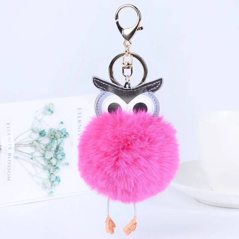 EASYA New Design Crystal Owl Keychain Full Rhinestone Key Ring Key Holders For Women Bag Accessories Cute Animal Car Key Chain