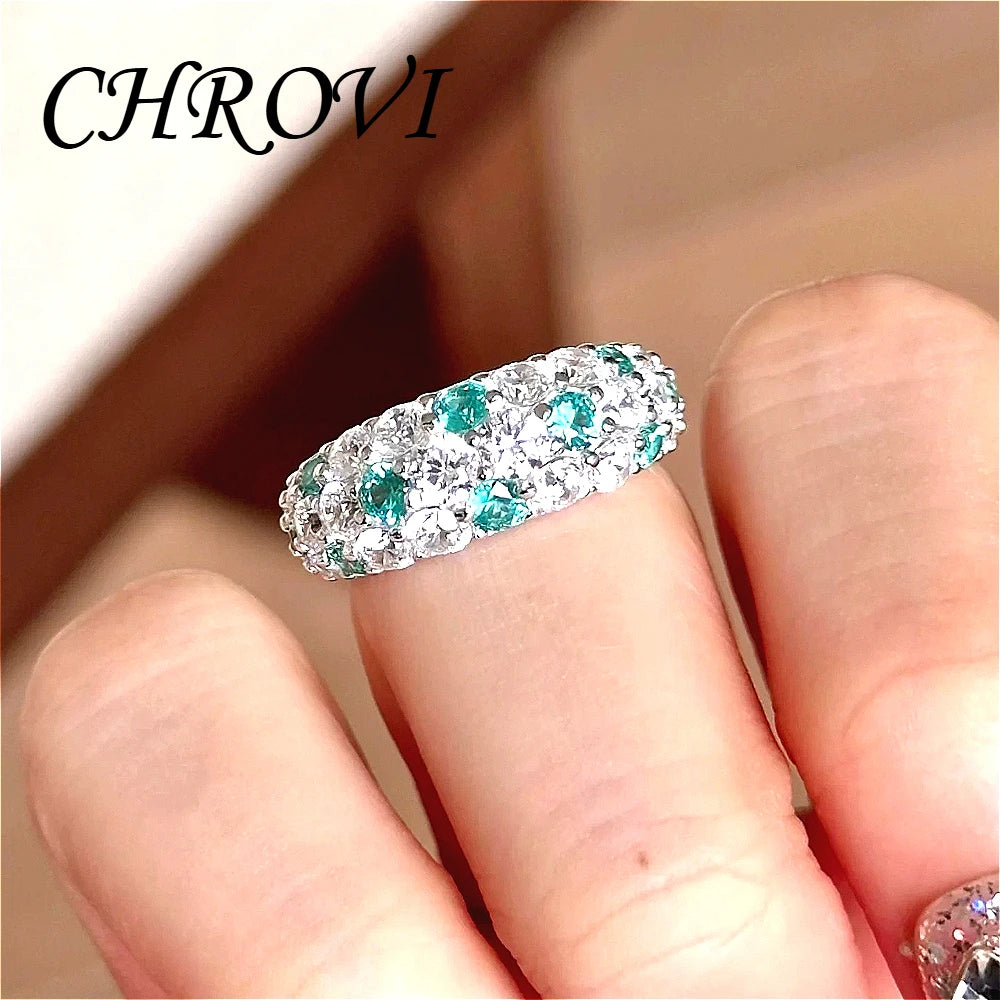 Retro 925 Sterling Silver Botanical Mint Color Ring, Colorful Frosted Pastry, Full Diamond Set Pink sapphire Ring, Women's Acces