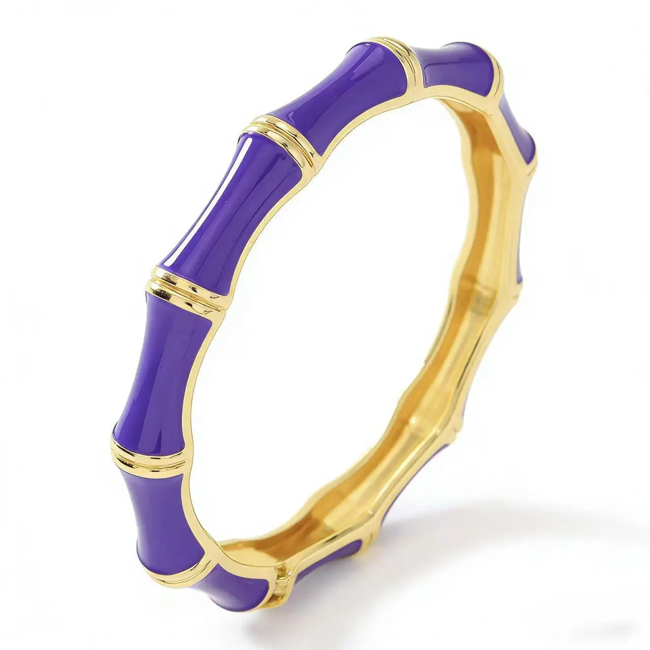 KMVEXO Irregular Purple Color Dripping Oil Zinc Alloy Enamel Bangles Geometric Wide Cuff Spring Bracelets For Women Jewelry ﻿