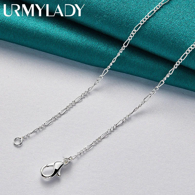 URMYLADY 925 Sterling Silver LOVE Heart Pendant Necklace For Women Wedding Party Gift Fashion Charm Jewelry