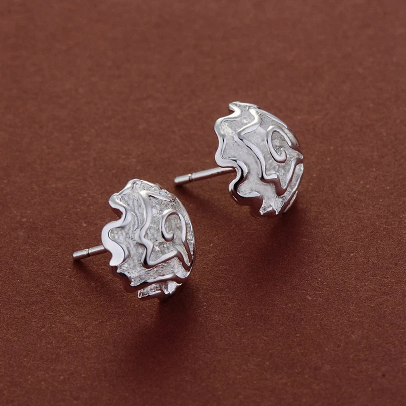925 Sterling Silver Set High Quality Rose Flowers Necklace Earring Chain Fashion Jewelry For Women Wedding Birthday Party Gift