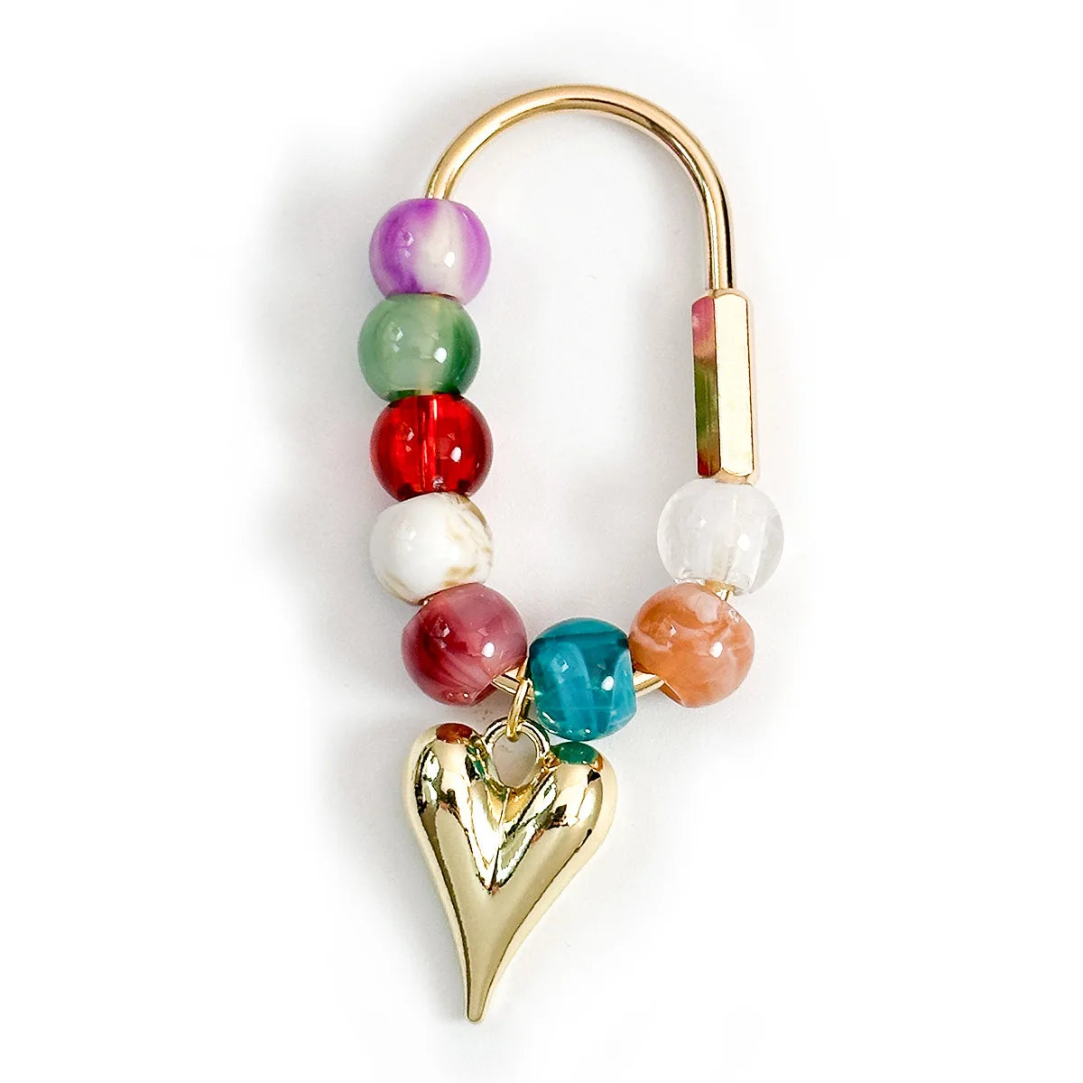 Multicolor Bead Key Chain with Heart Star Pendant Cute Aesthetic Handbag Charm Trendy Car Keys Holder Ladies Daily Decor