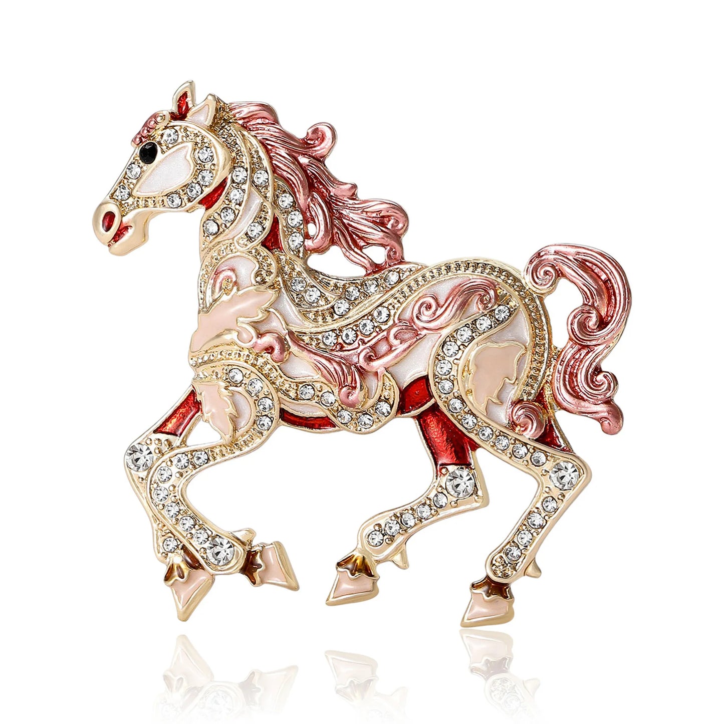 Women's Luxury Jewelry Box Horse Brooch Ornament Souvenir Gift Horse Year Mascot High-end Dress Needle
