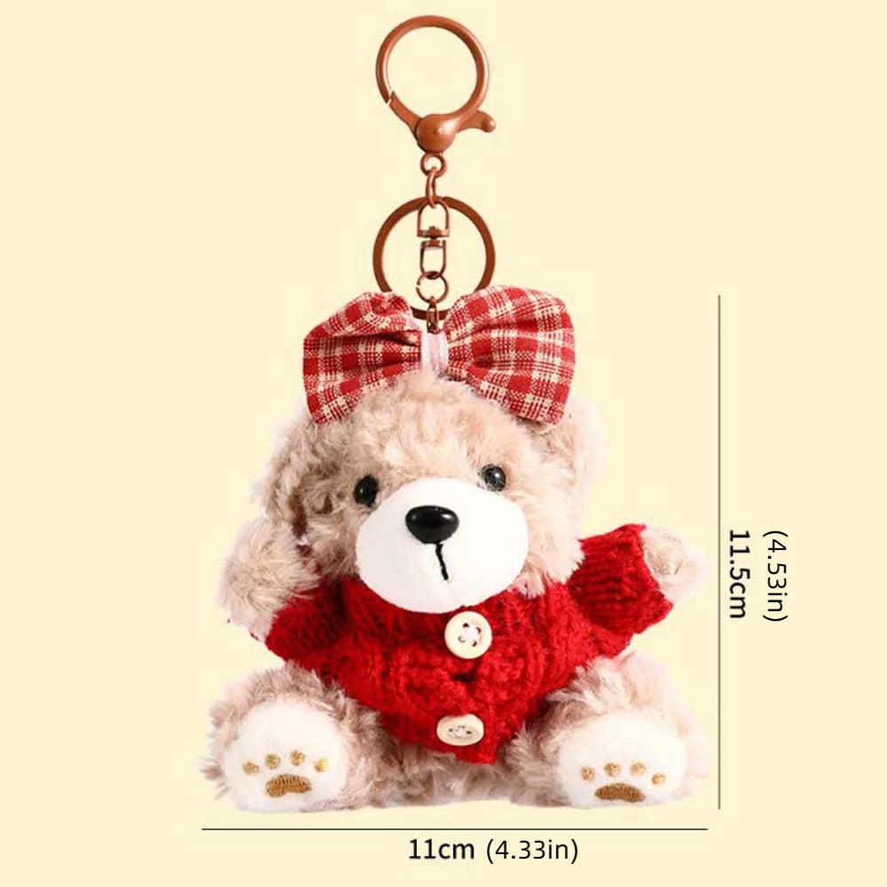 Bow Tie Sweater Clothing Bow Sweater Bear Keychain Alloy Hanging Rope Biscuit Cookie Bear Bear Key Ring Ornaments Cartoon