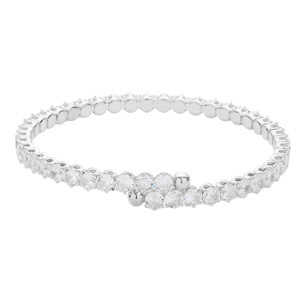 CZ Round Cluster Evening Bracelet