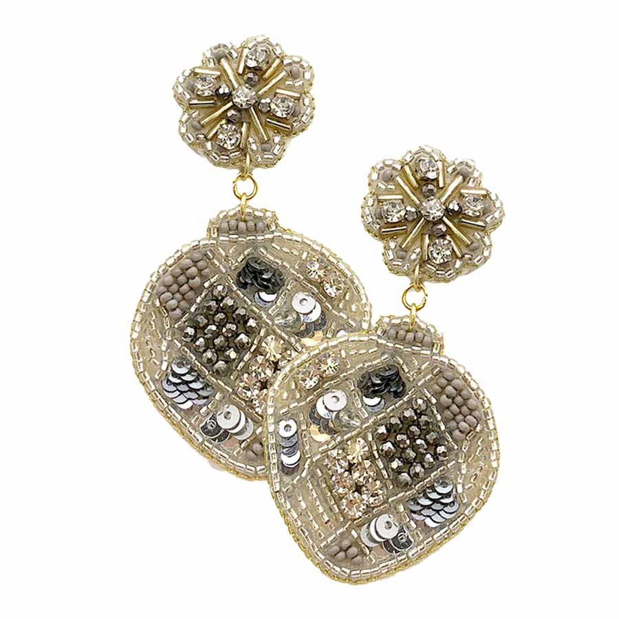 Felt Back Beaded Dangle Earrings