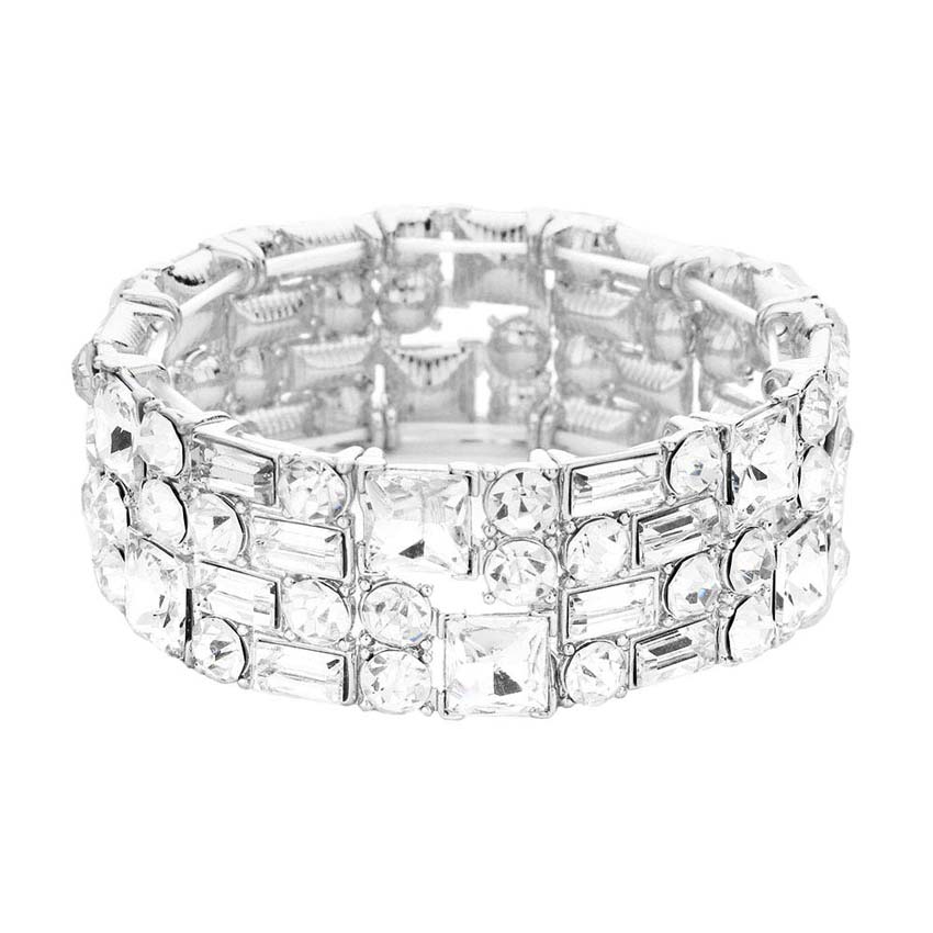Multi Stone Stretch Evening Bracelet