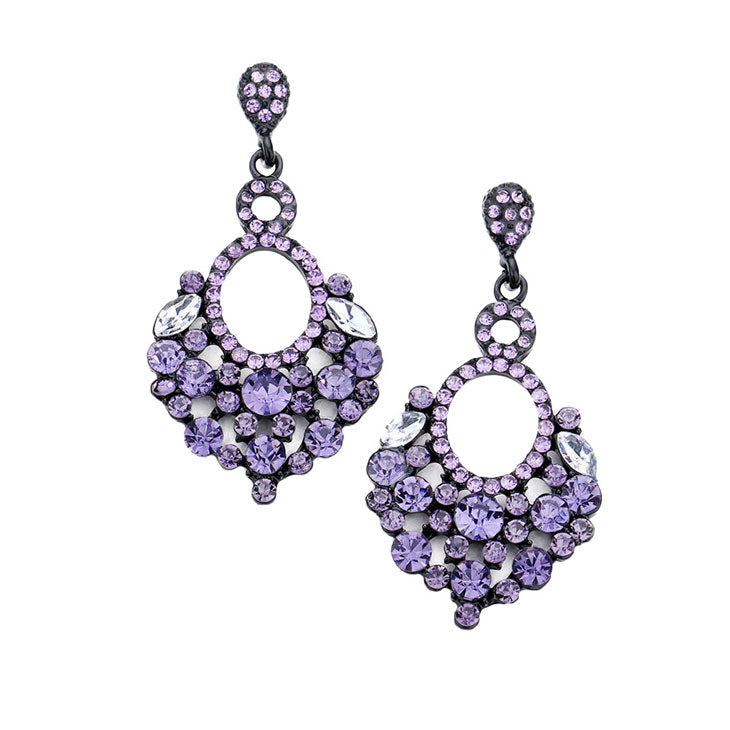 Marquise Crystal Chandelier Statement Evening Earrings