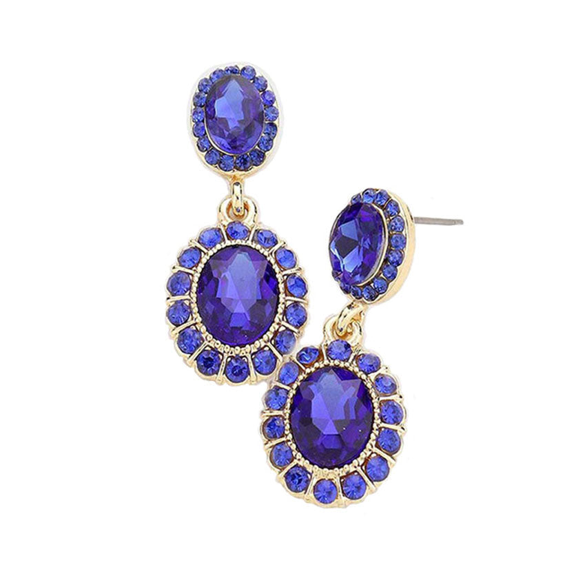 Crystal Rhinestone Drop Evening Earrings