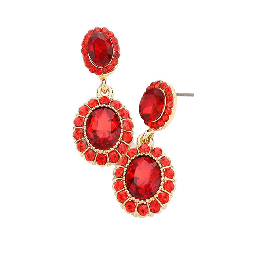 Crystal Rhinestone Drop Evening Earrings
