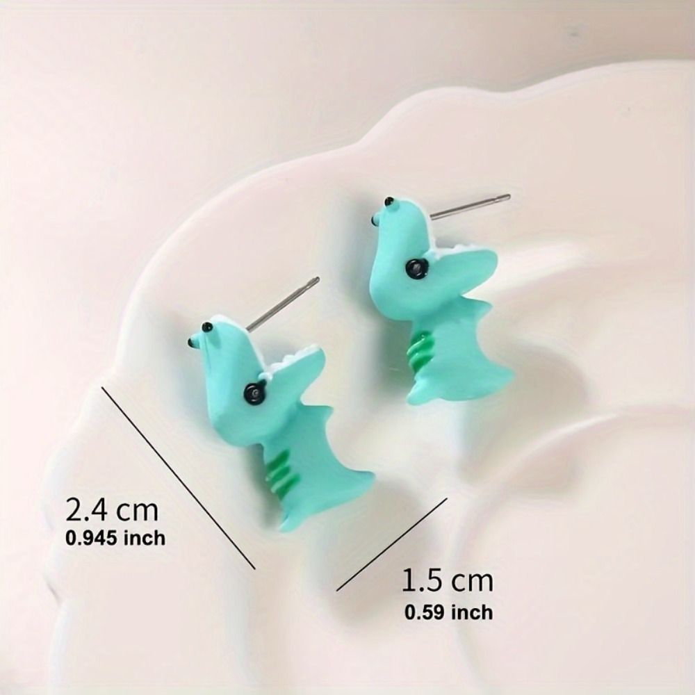 "Charming" 14-Piece Cute Animal Earrings Set - Dinosaur, Puppy & Whale Designs - Fun Clay Bite Jewelry Gift Piece Funny Gifts and Accessories
