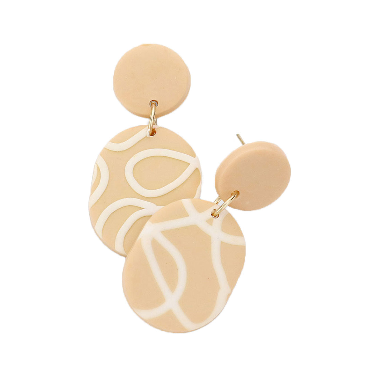 Patterned Oval Polymer Clay Dangle Earrings