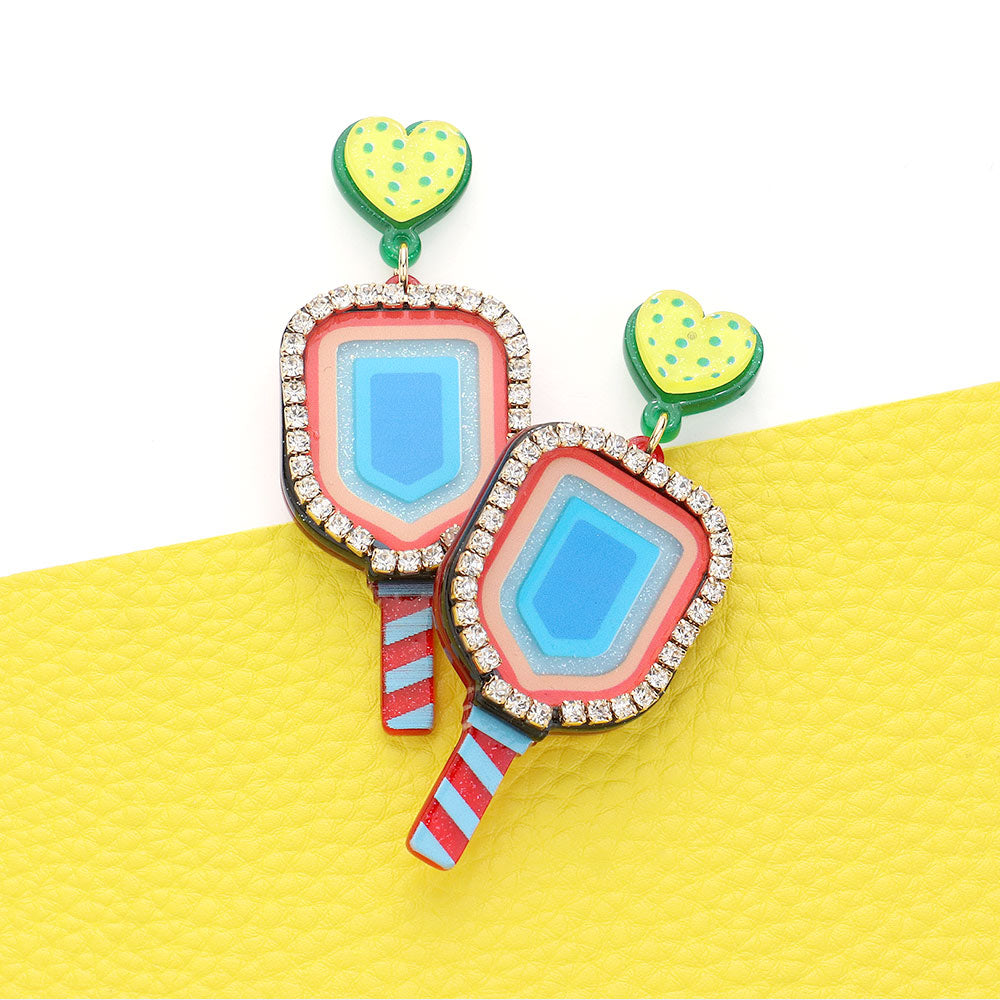 Pickleball Racket Dangle Earrings