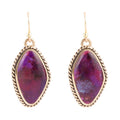 Purple Turquoise Boulder Statement Earrings