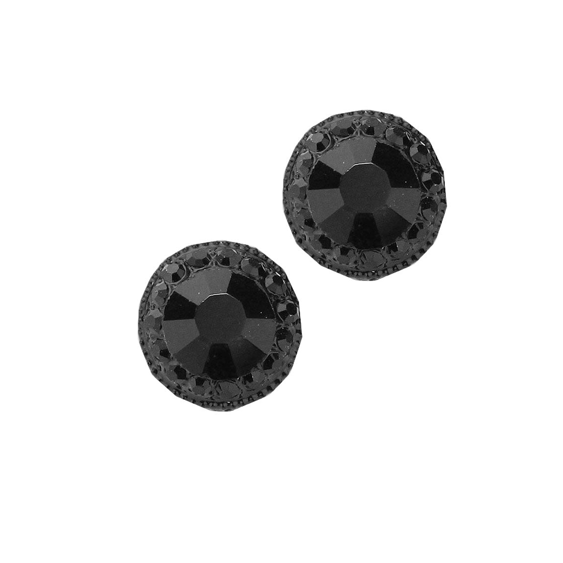 Women's Round Stone Stud Evening Earrings
