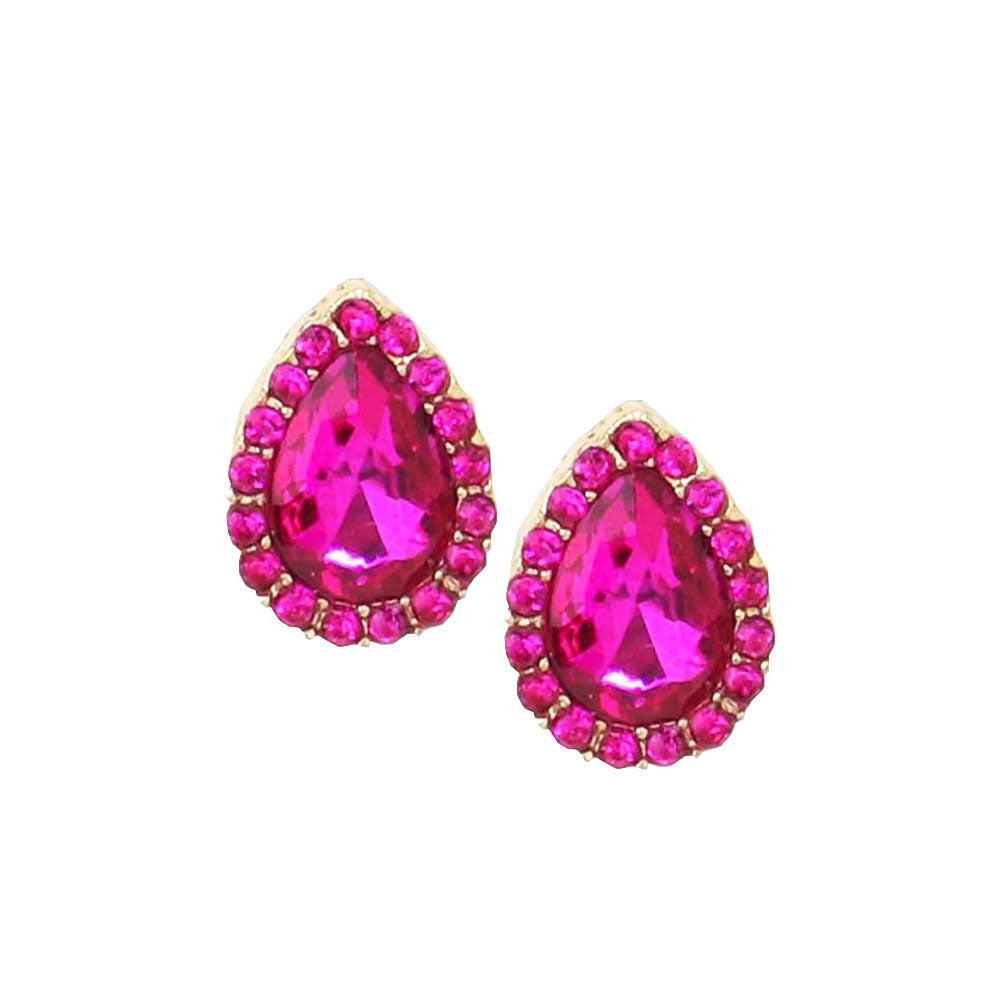 Women's Teardrop Stone Evening Stud Dangle Earrings