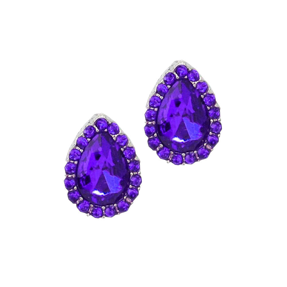Women's Teardrop Stone Evening Stud Dangle Earrings