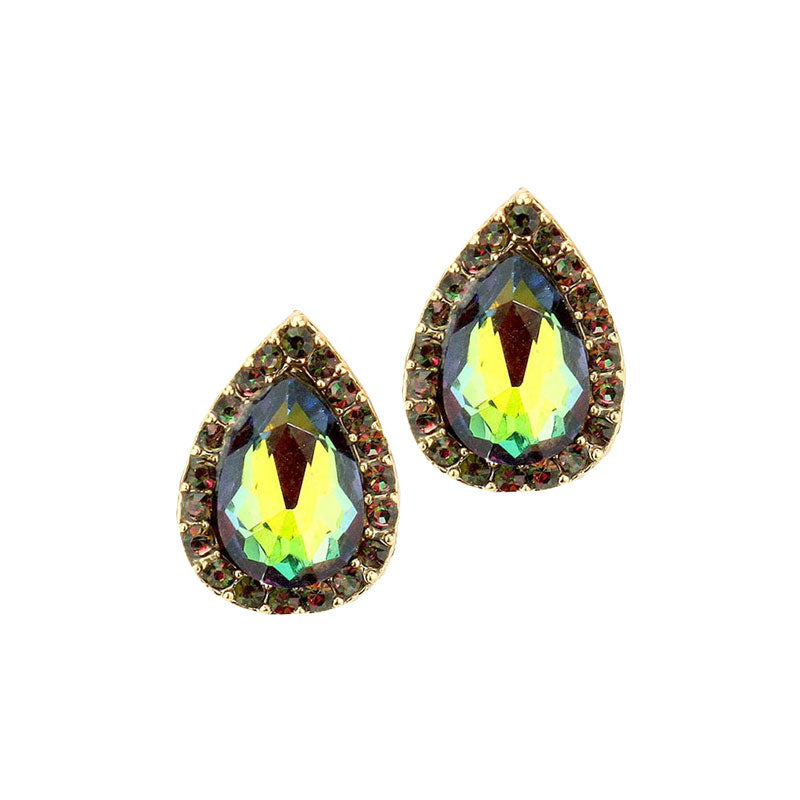 Women's Teardrop Stone Evening Stud Dangle Earrings